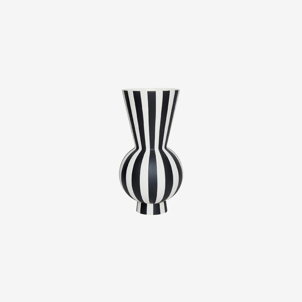 OYOY Living Toppu Vase Round Black White
