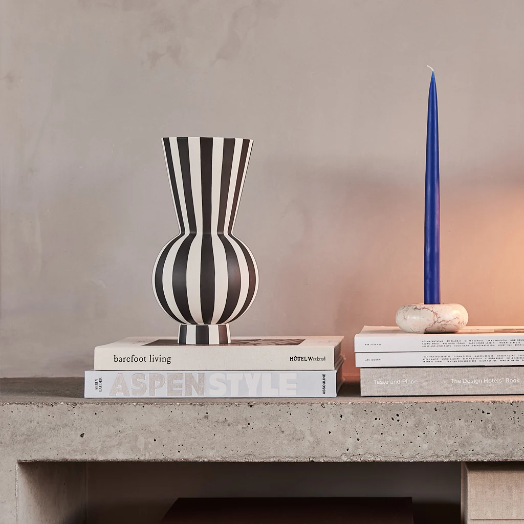 OYOY Living Toppu Vase Round Black White - Image 2