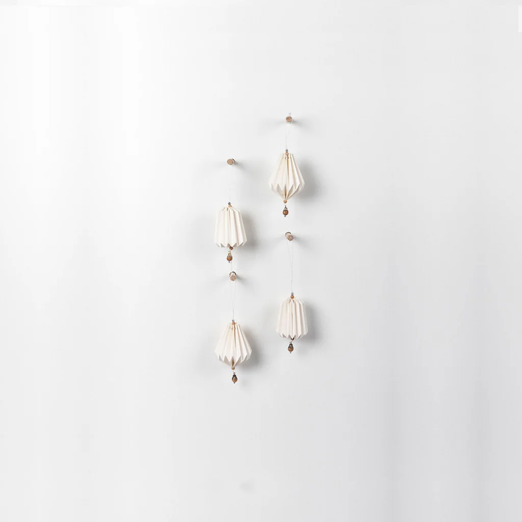 Papaya Jasper Hanging Paper Bells Set