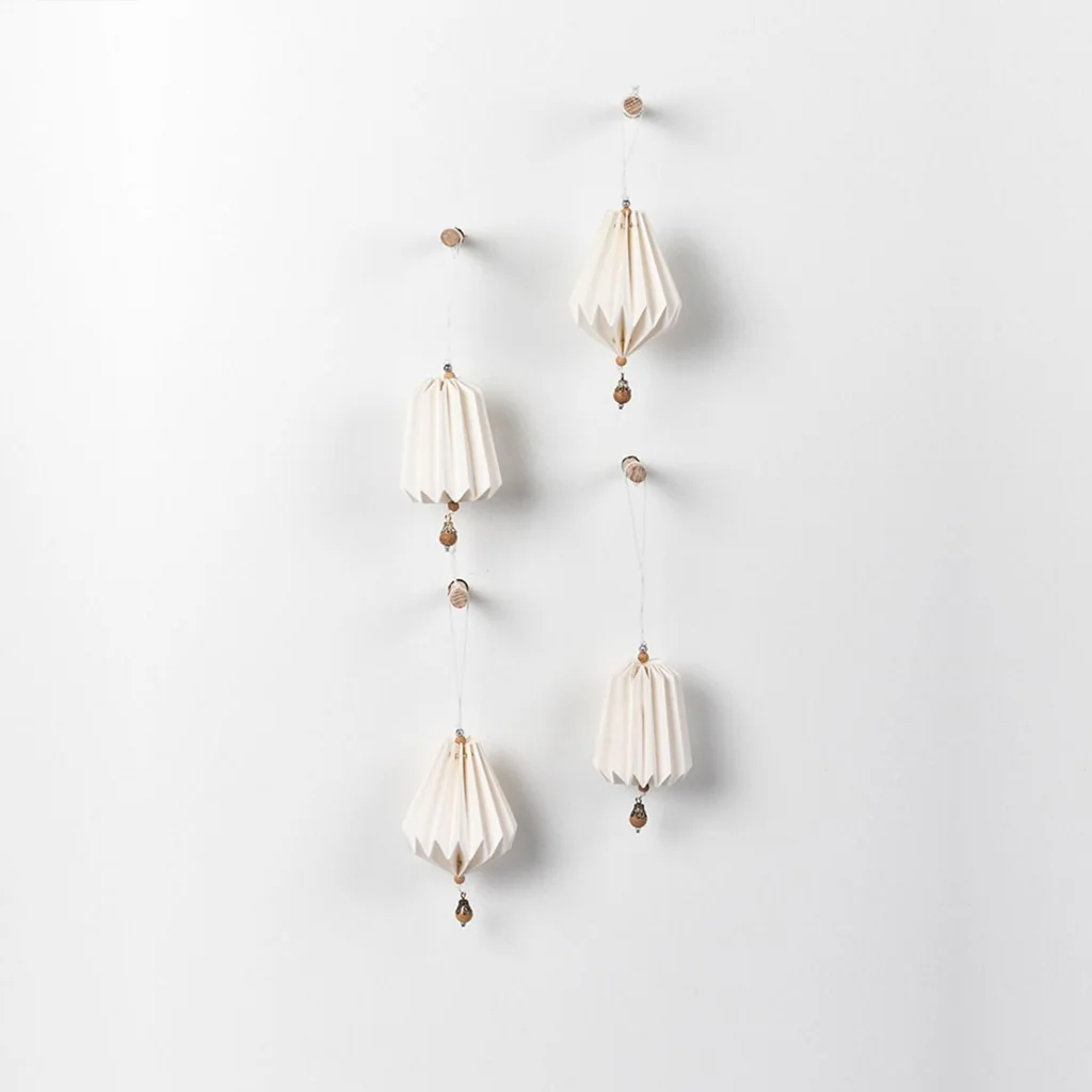Papaya Jasper Hanging Paper Bells Set - Image 4