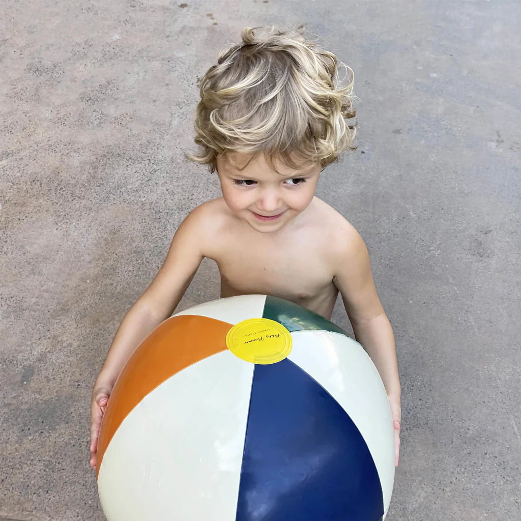 Petite Pommes Otto Beach Ball Tangerine Blue Green - Image 4
