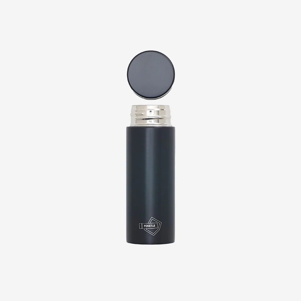 Poketle Stainless Steel Water Bottle Charcoal 120ml - Image 4