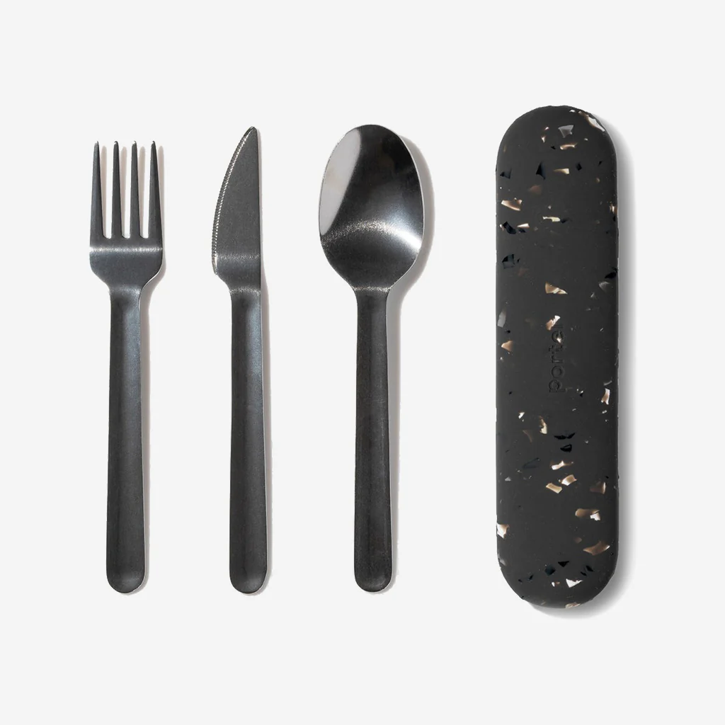 Porter Utensil Set Stainless Steel Terrazzo Charcoal - Image 2