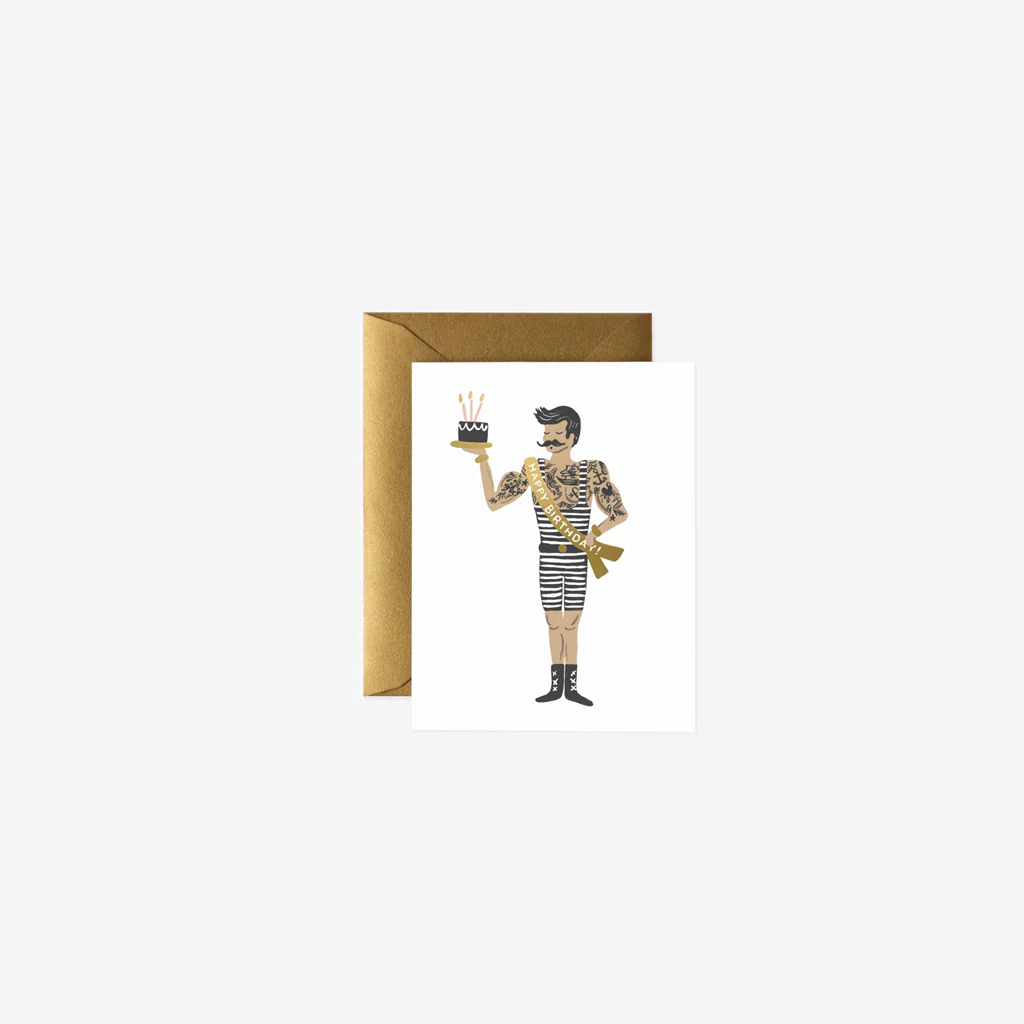 Rifle Paper Card Strongman Birthday