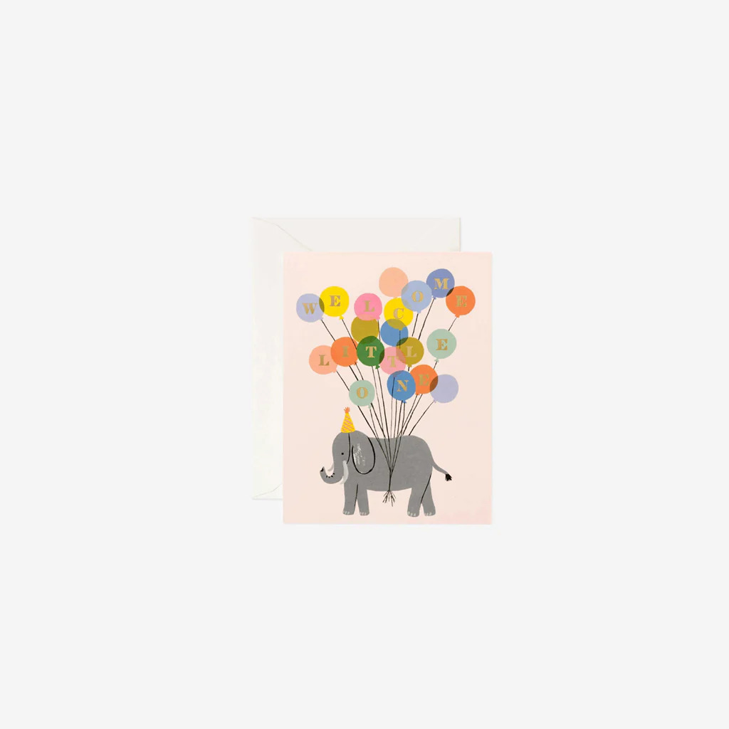 Rifle Paper Card Welcome Little One Elephant