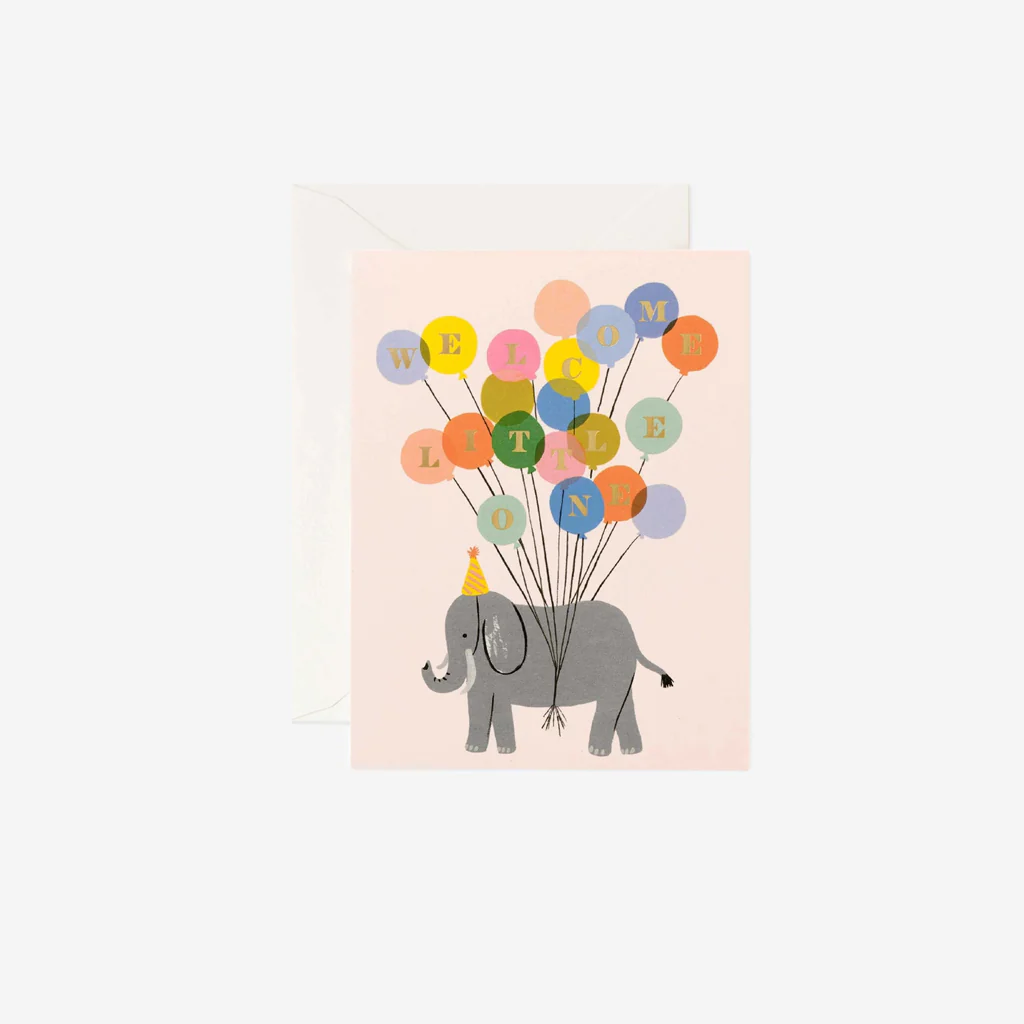 Rifle Paper Card Welcome Little One Elephant - Image 2