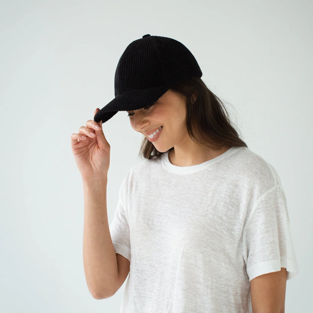 Sophie Cord Cap Black - Image 2