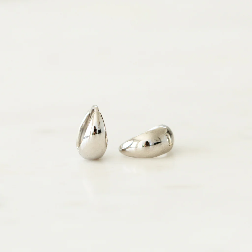 Sophie Earrings Drop Huggies Silver - Image 4