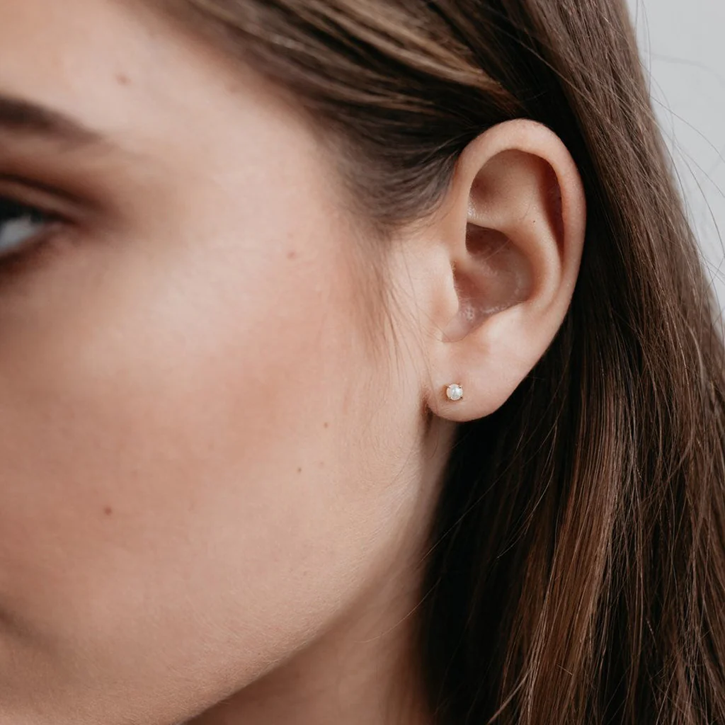 Sophie Earrings Mini Pearl Stud - Image 2