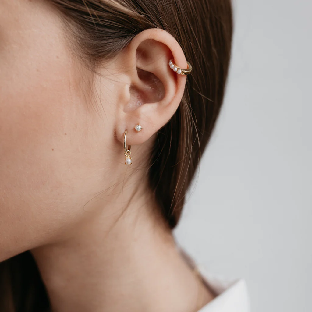 Sophie Earrings Mini Pearl Stud - Image 3