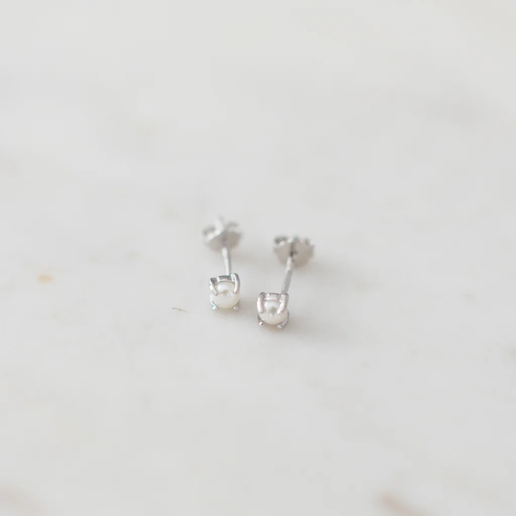Sophie Earrings Mini Pearl Stud - Image 4