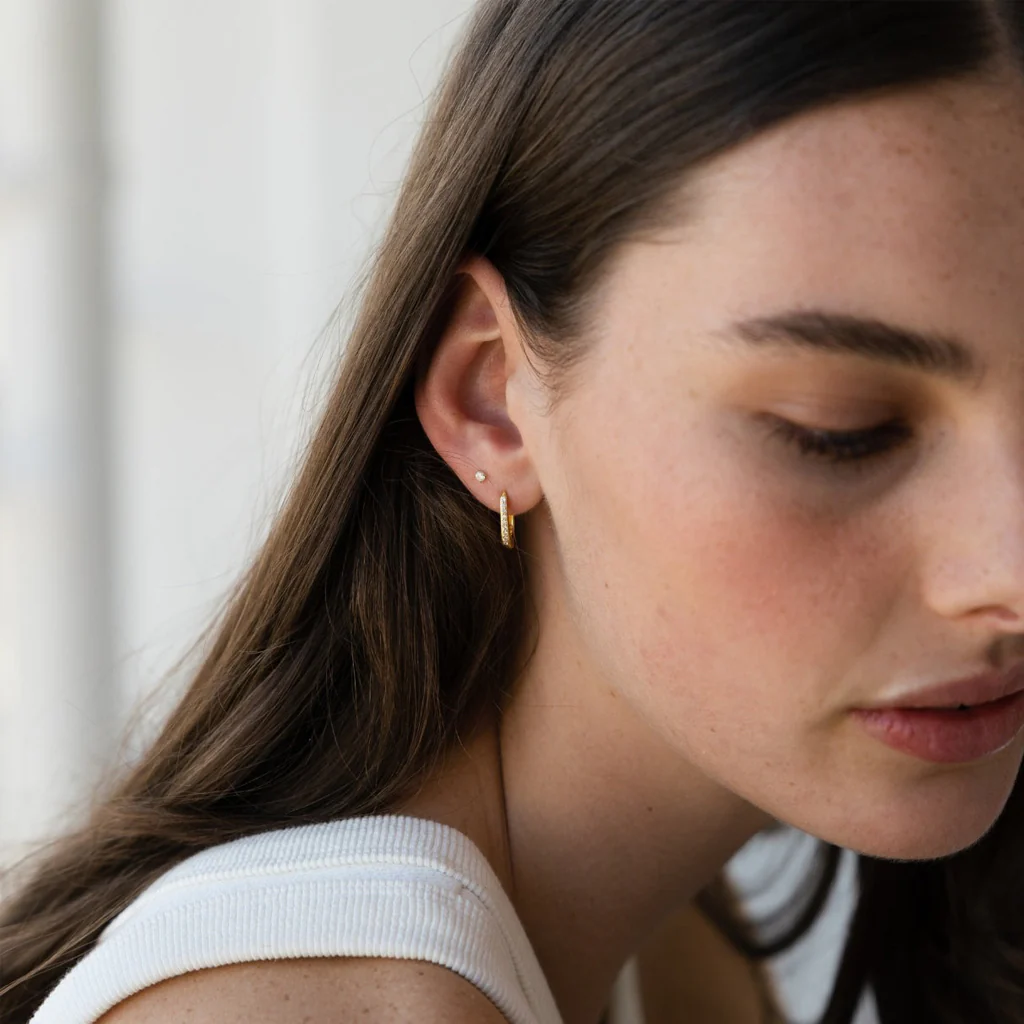 Sophie Earrings So Sleek Rock Hoops - Image 2