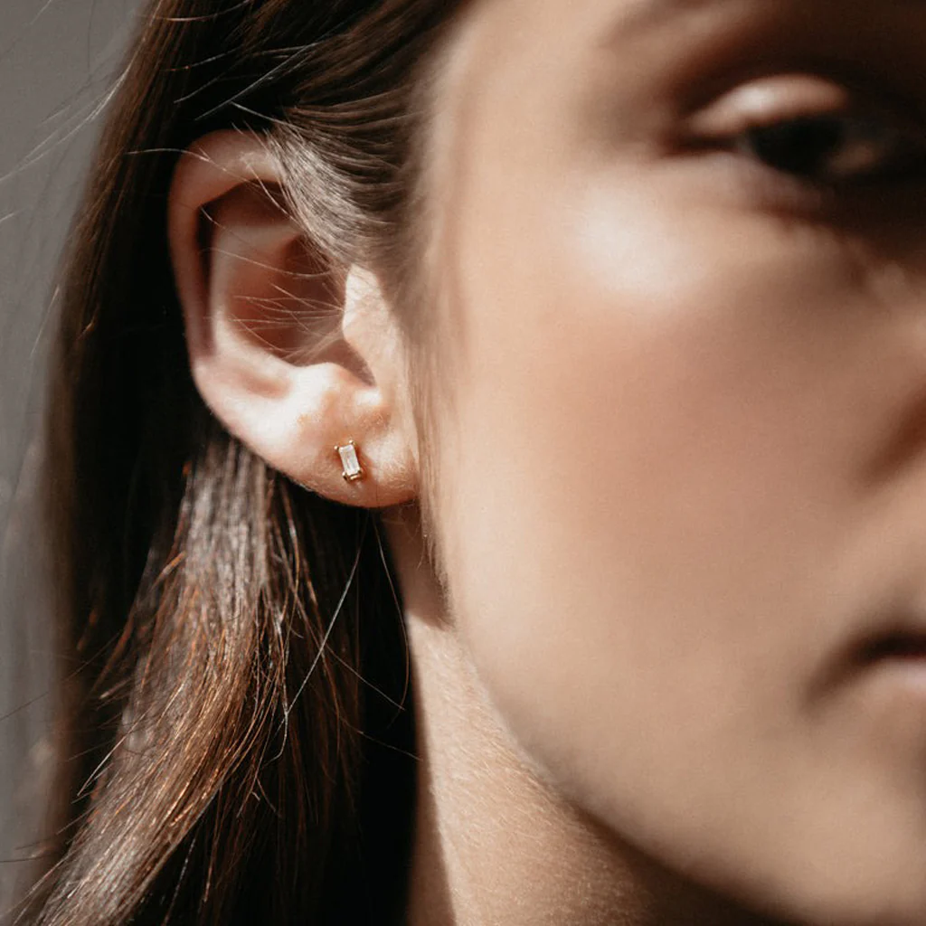 Sophie Earrings You Rock Rectangle Studs Clear - Image 2