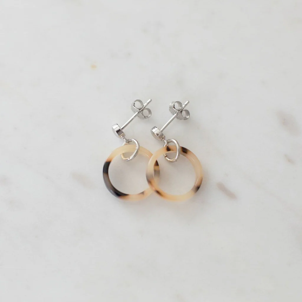 Sophie Little Hoop Earrings Light Tort