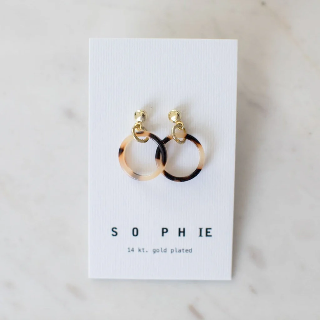 Sophie Little Hoop Earrings Light Tort - Image 2