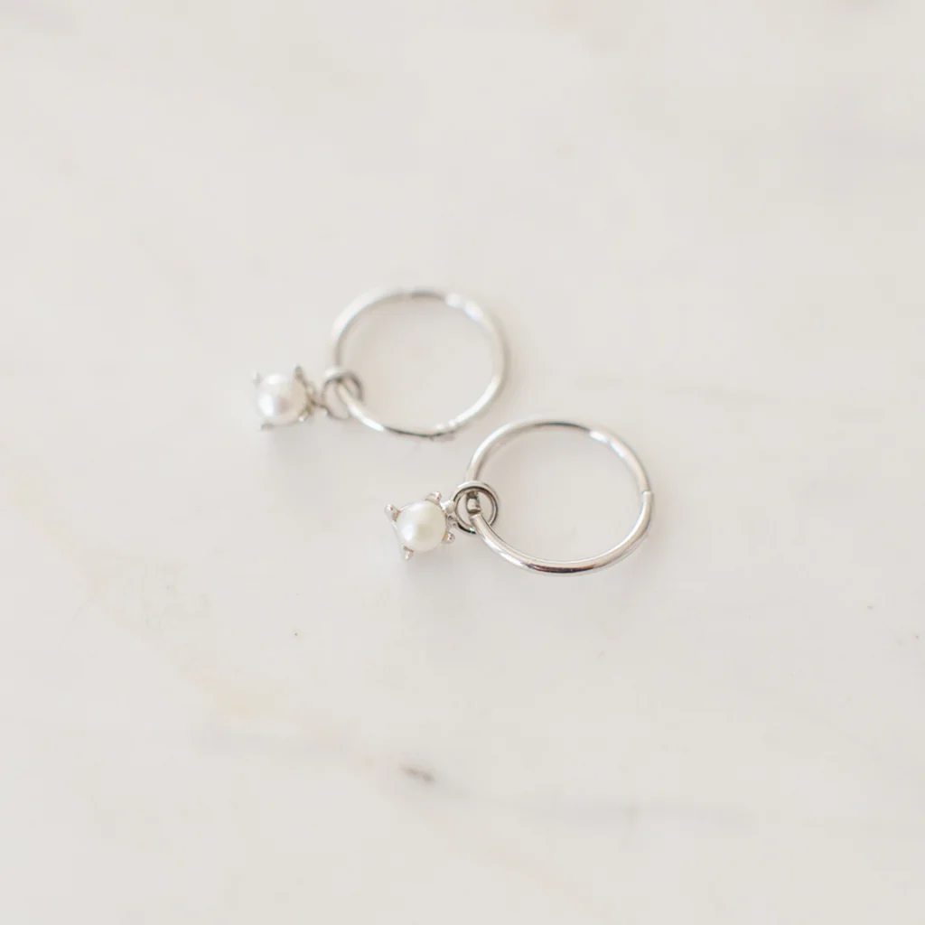 Sophie Earrings Mini Pearl Sleepers - Image 3