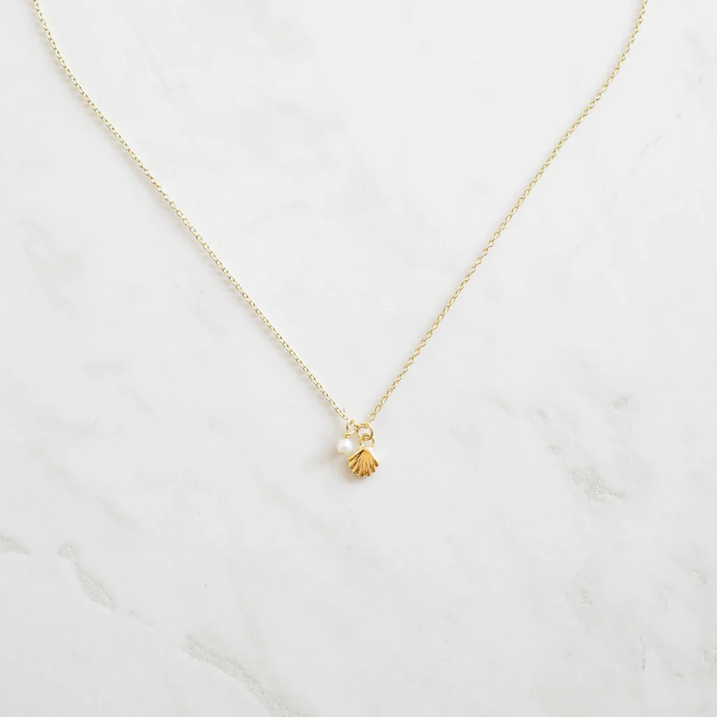 Sophie Necklace Shell With Pearl Gold