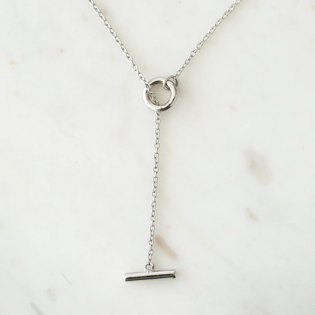 Sophie Necklace Thread Bar Silver - Image 3