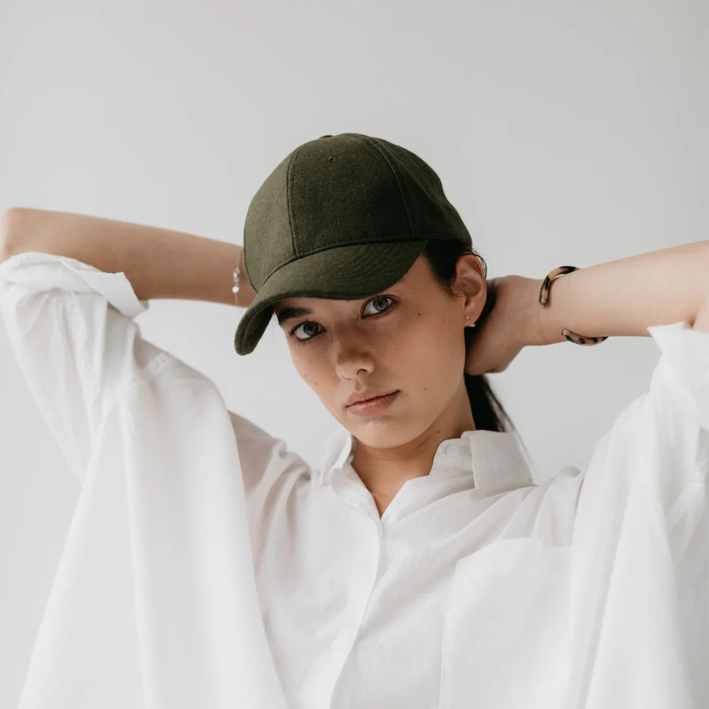 Sophie Wool Cap Olive - Image 2