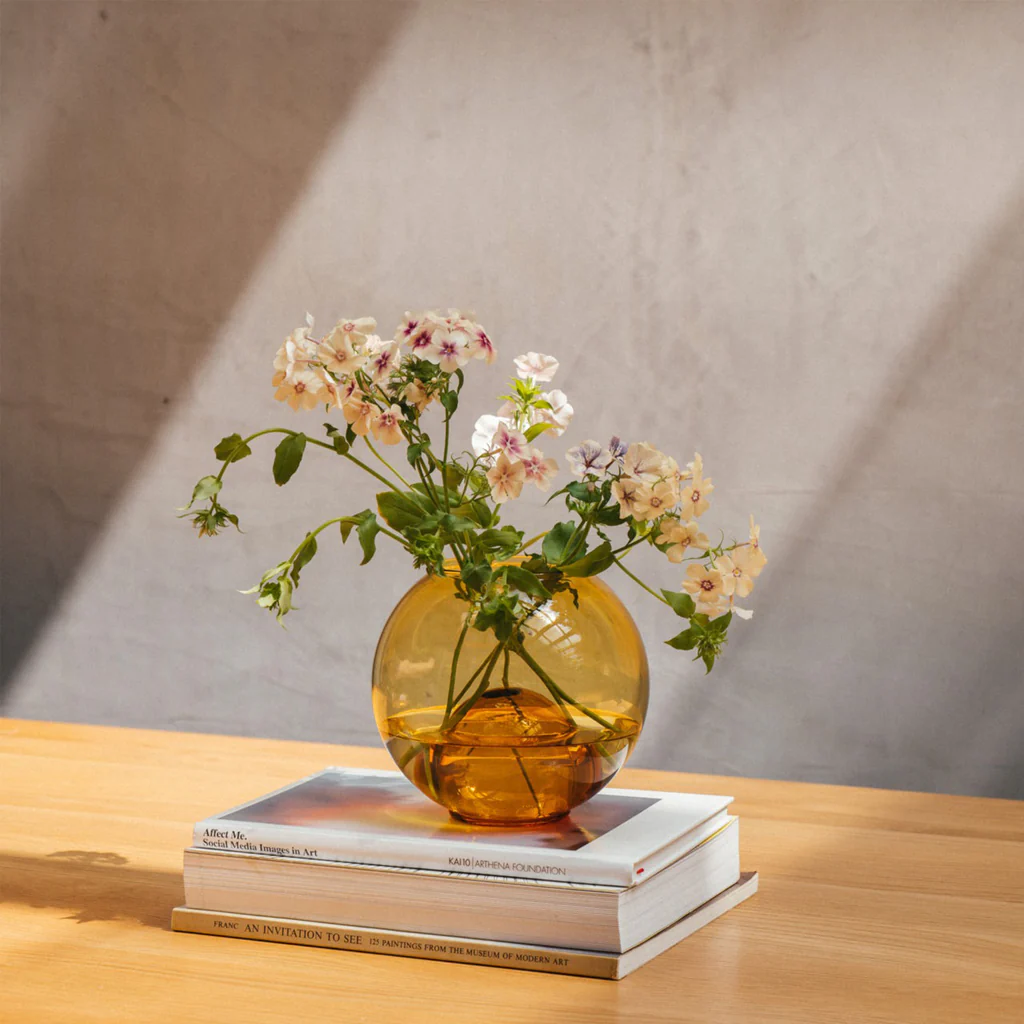 Studio Milligram Bubble Aqua Vase Amber Yellow - Image 2