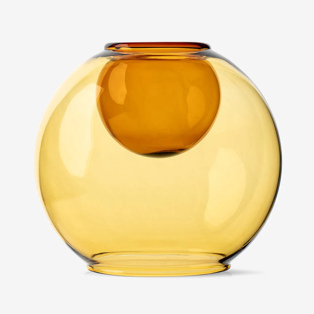 Studio Milligram Bubble Aqua Vase Amber Yellow - Image 4