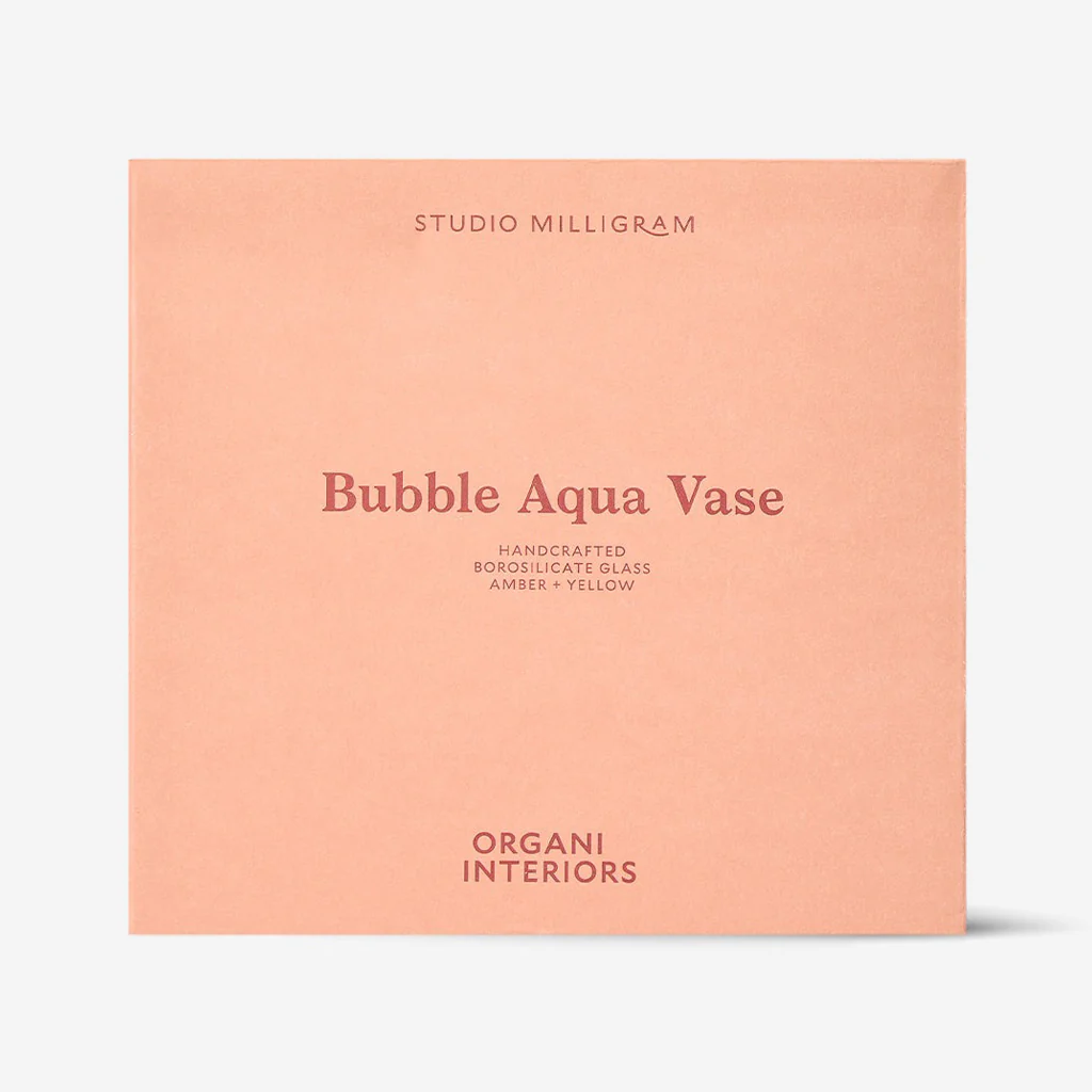 Studio Milligram Bubble Aqua Vase Amber Yellow - Image 5