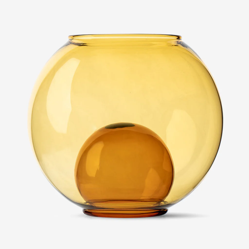 Studio Milligram Bubble Aqua Vase Amber Yellow - Image 6