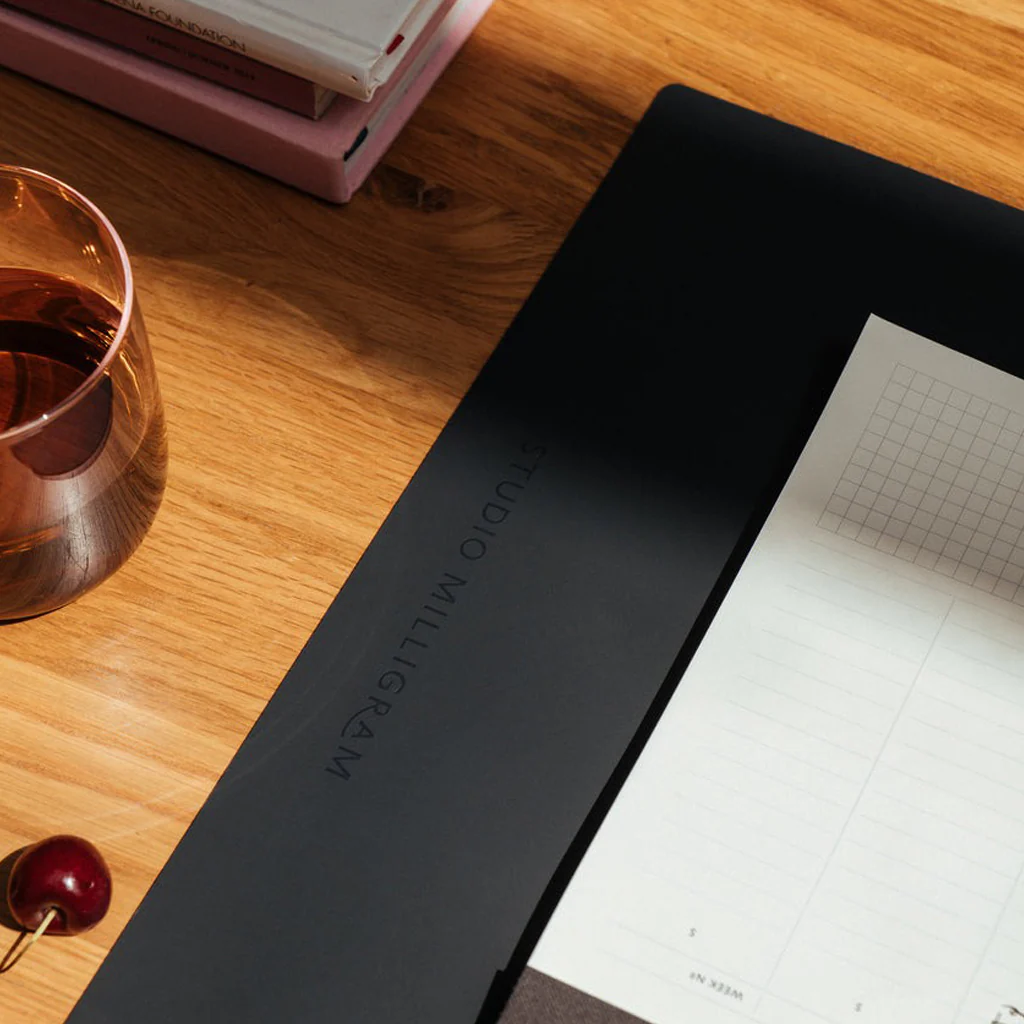Studio Milligram Recycled Leather Desk Mat Black - Image 3