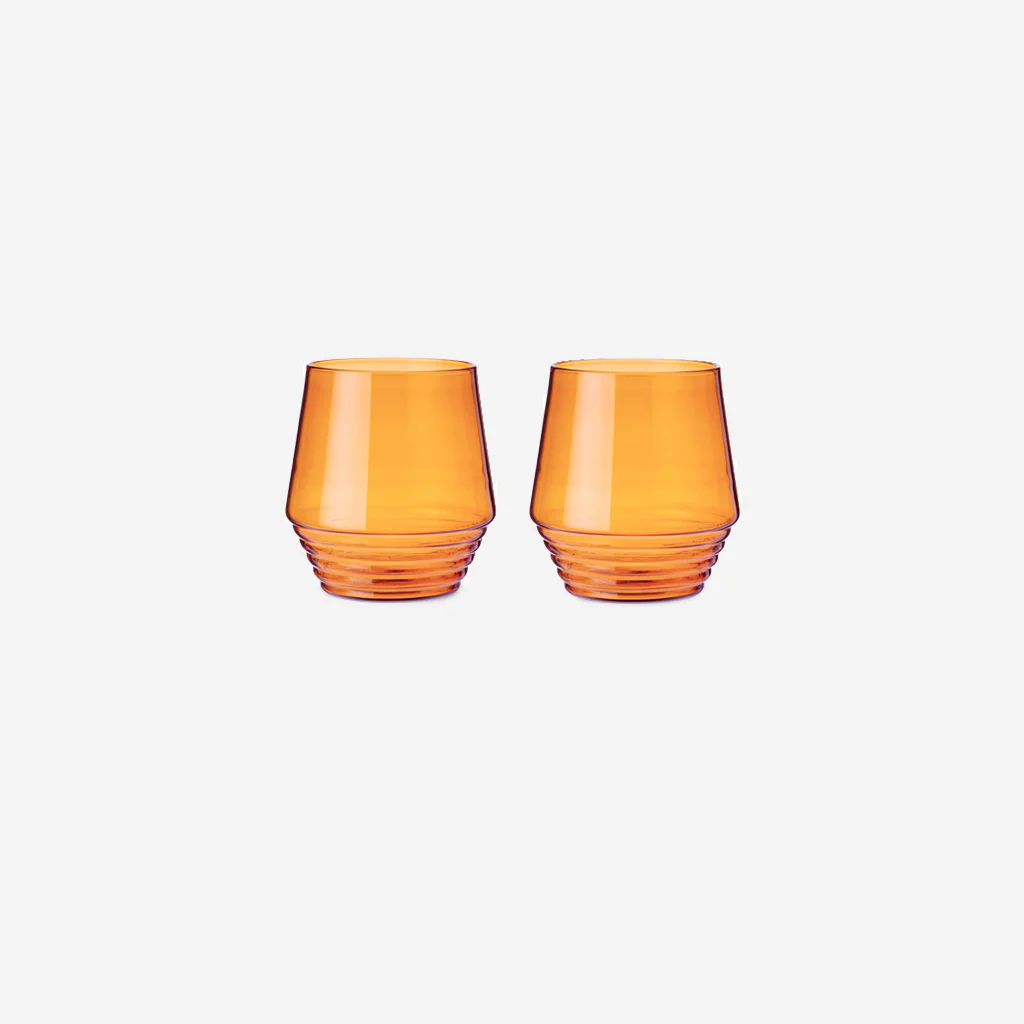 Viski Amber Deco Cocktail Glasses