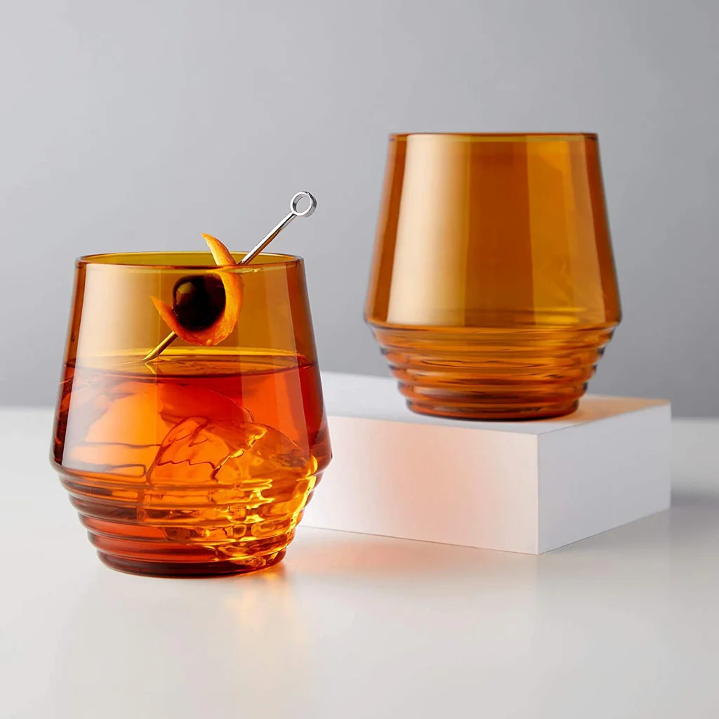 Viski Amber Deco Cocktail Glasses - Image 2