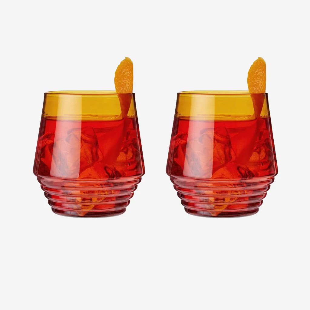 Viski Amber Deco Cocktail Glasses - Image 3