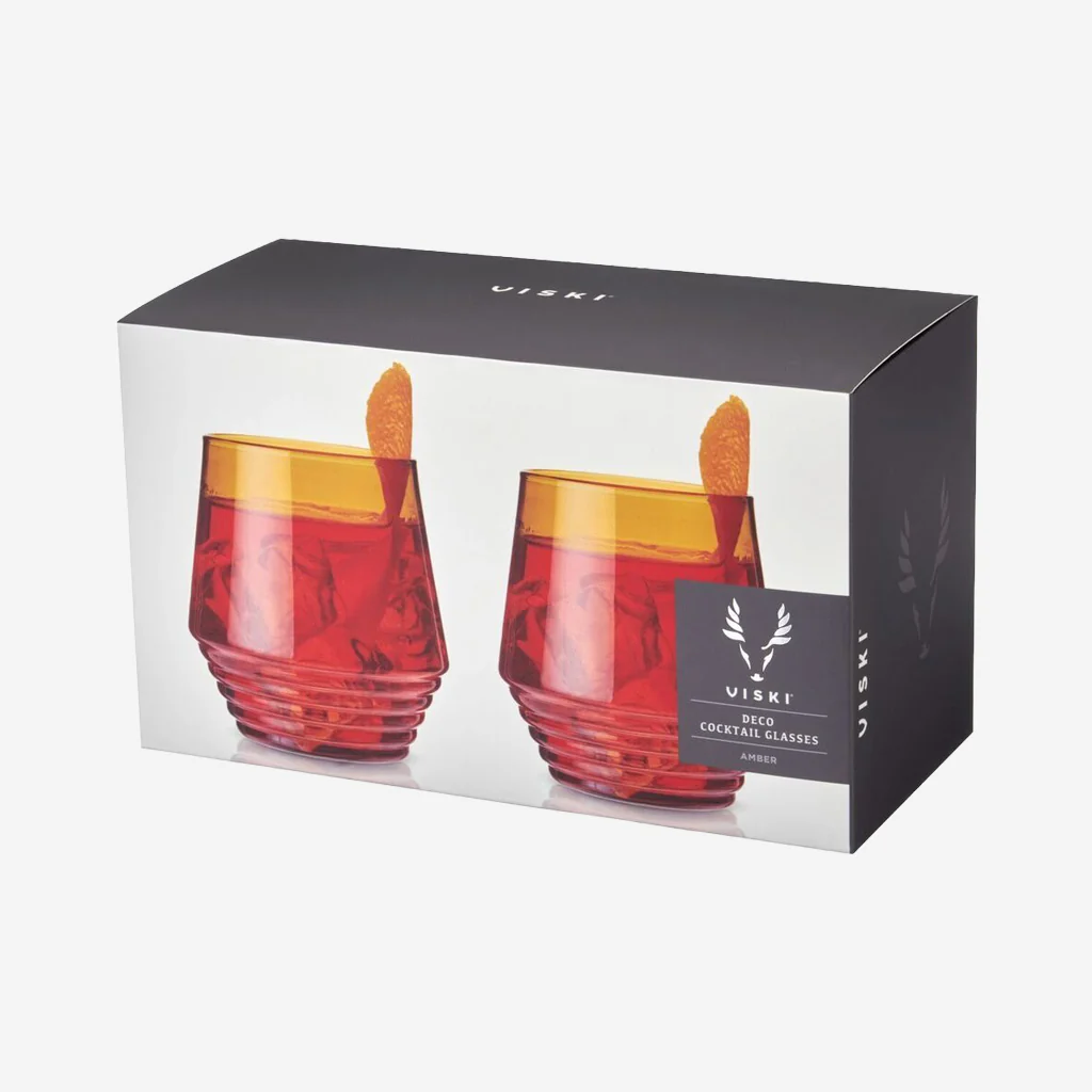 Viski Amber Deco Cocktail Glasses - Image 4