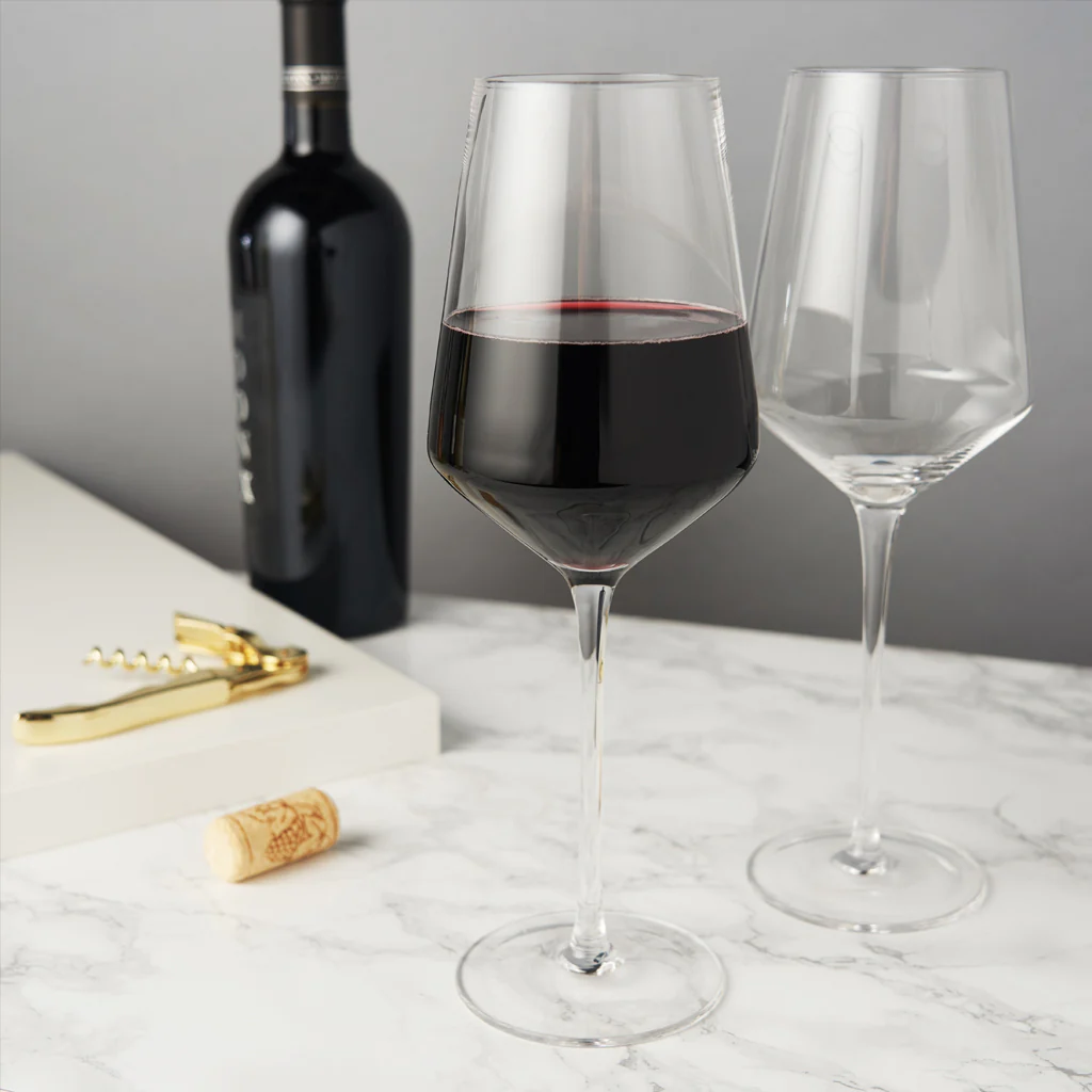 Viski Angled Crystal Bordeaux Glasses - Image 3