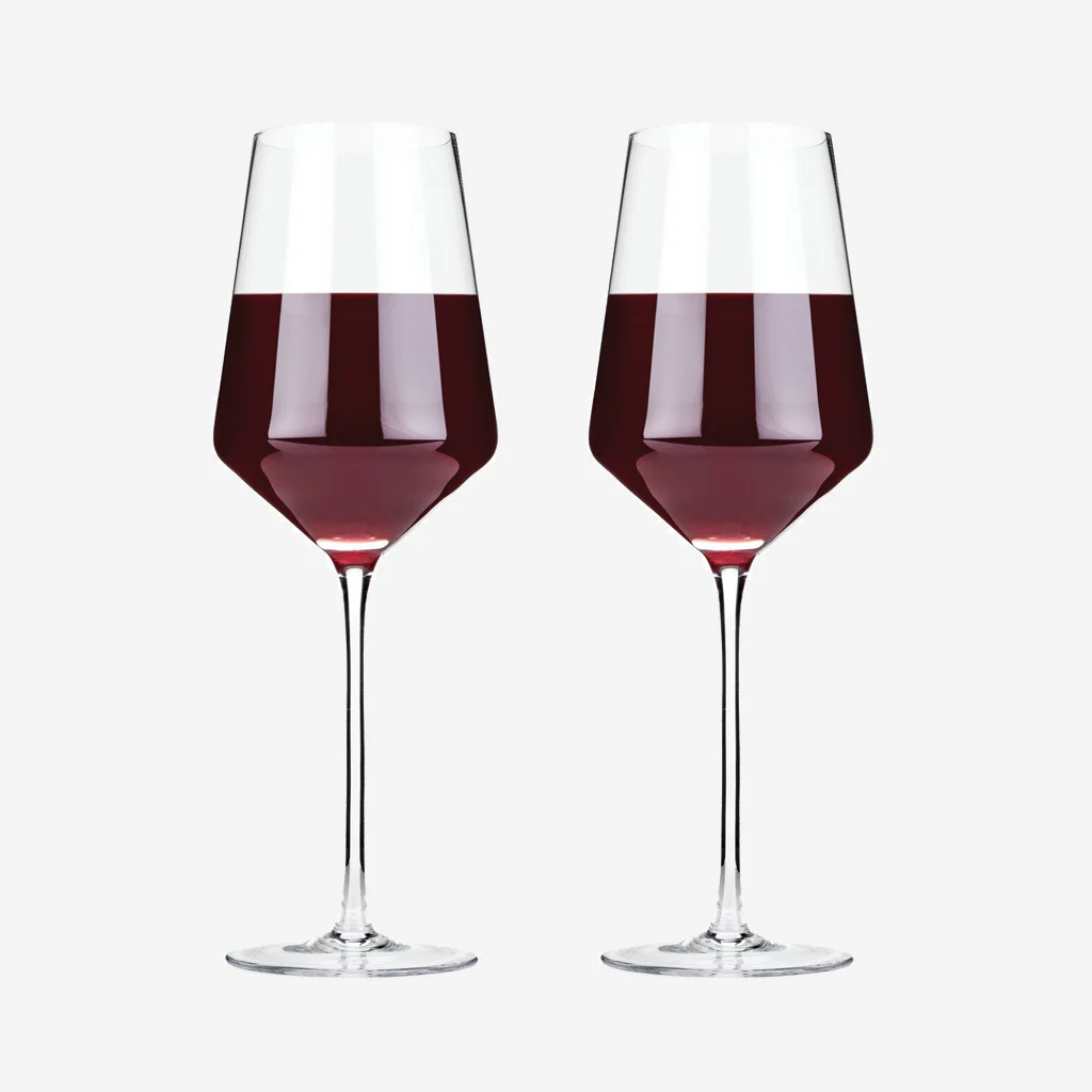 Viski Angled Crystal Bordeaux Glasses - Image 4