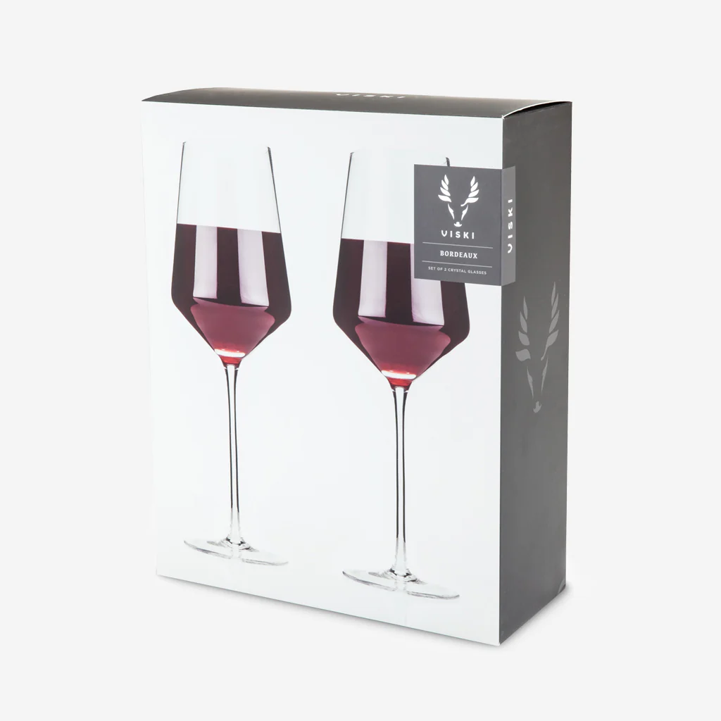 Viski Angled Crystal Bordeaux Glasses - Image 5