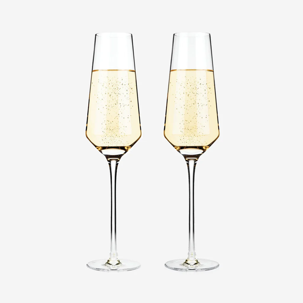 Viski Angled Crystal Champagne Flutes - Image 6