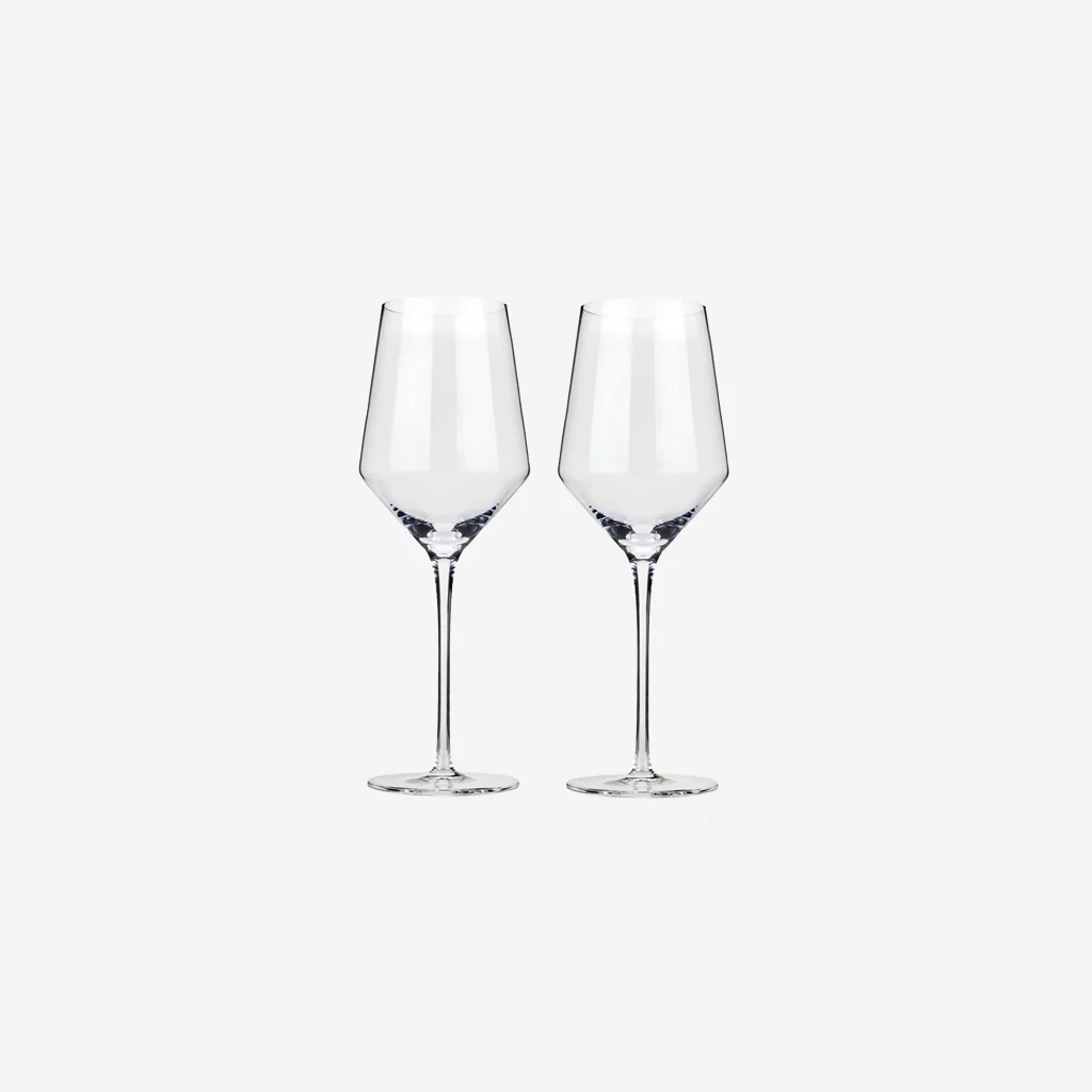 Viski Angled Crystal Chardonnay Glasses