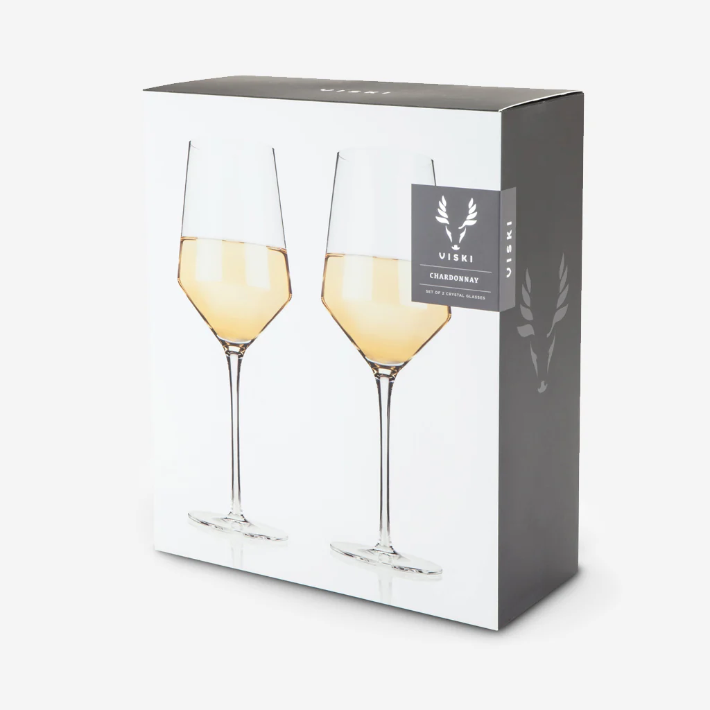 Viski Angled Crystal Chardonnay Glasses - Image 7