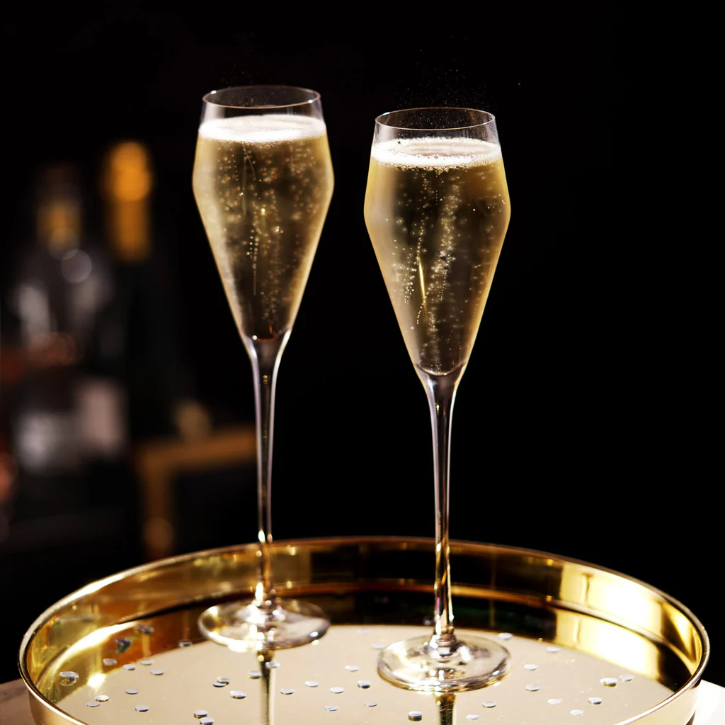 Viski Angled Crystal Prosecco Glasses - Image 2