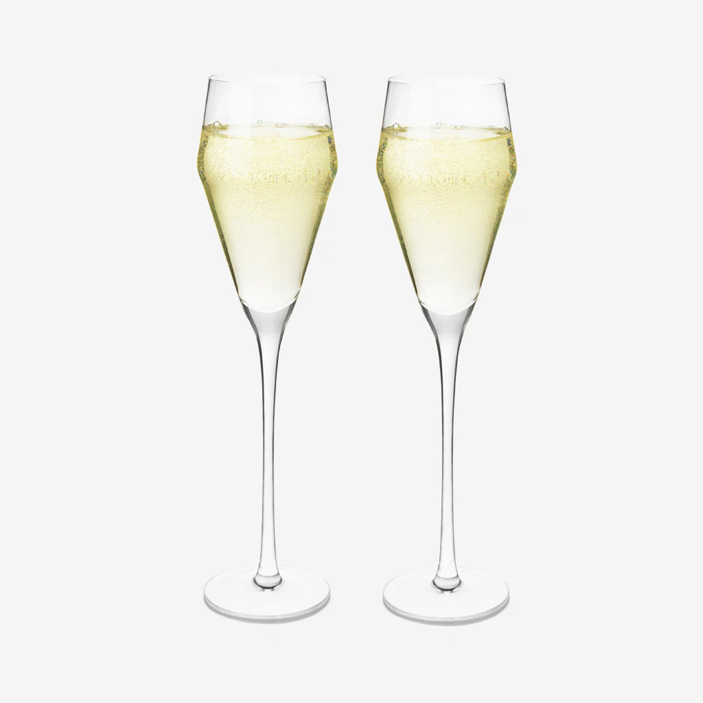 Viski Angled Crystal Prosecco Glasses - Image 7