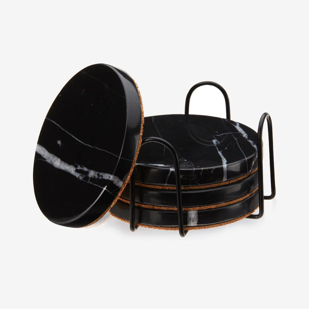 Viski Black Marble Coaster Set - Image 2