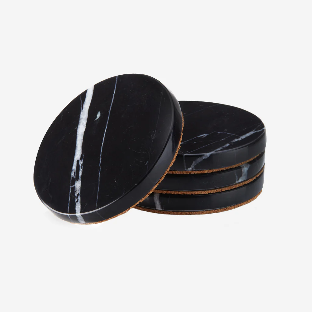 Viski Black Marble Coaster Set - Image 4