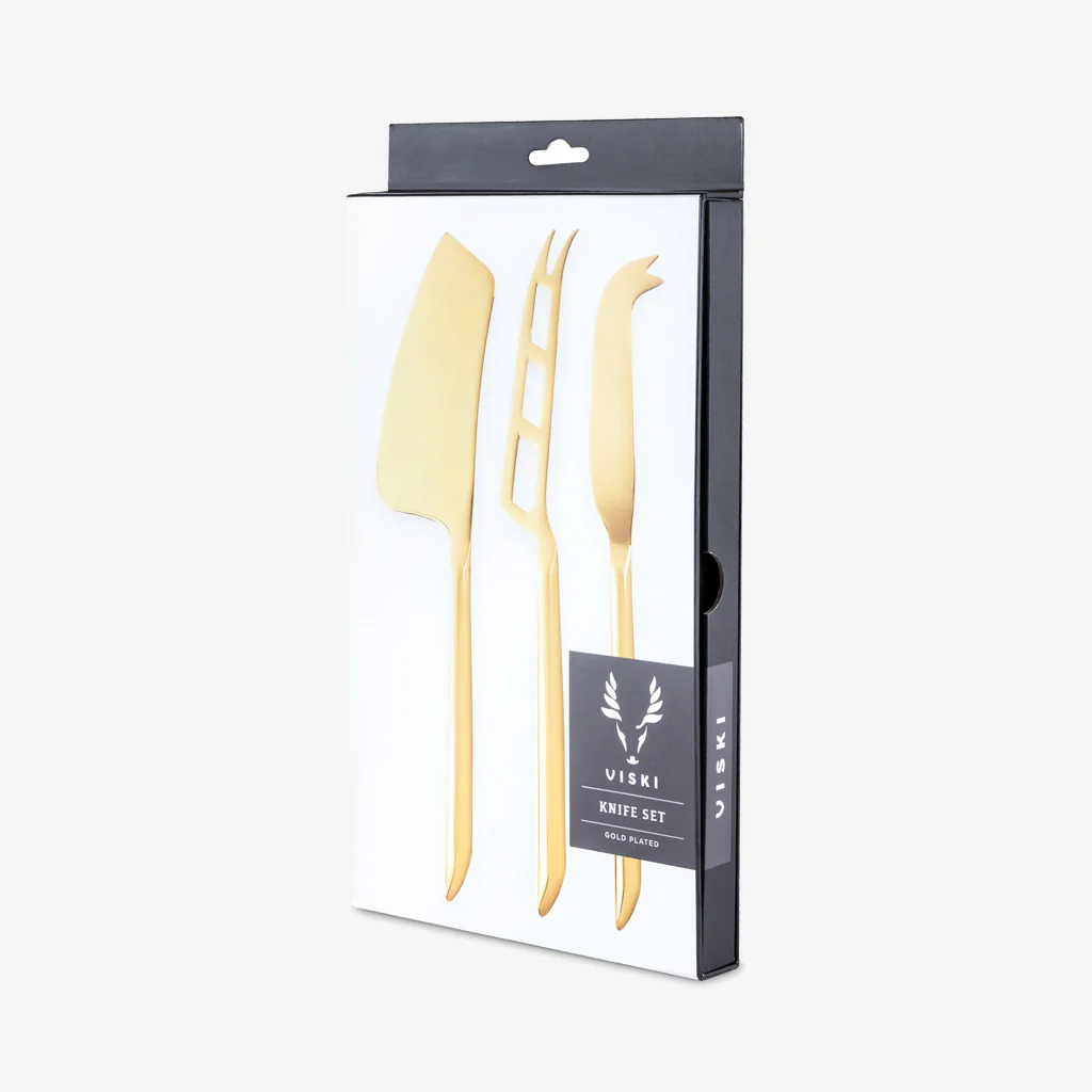 Viski Cheese Knives Set Gold Plated - Image 5
