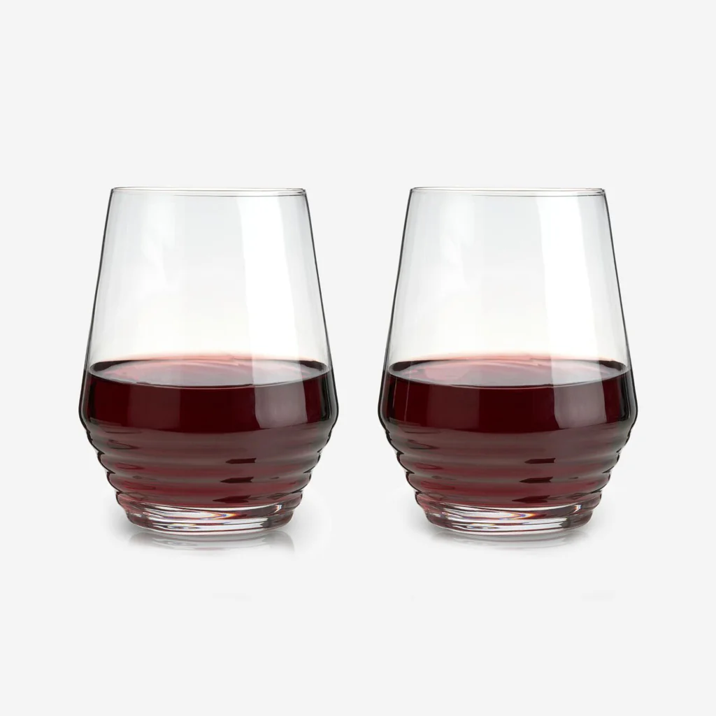 Viski Deco Crystal Stemless Wine Glasses - Image 2