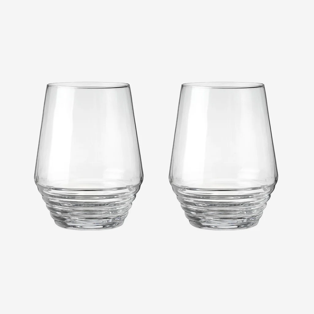 Viski Deco Crystal Stemless Wine Glasses - Image 4