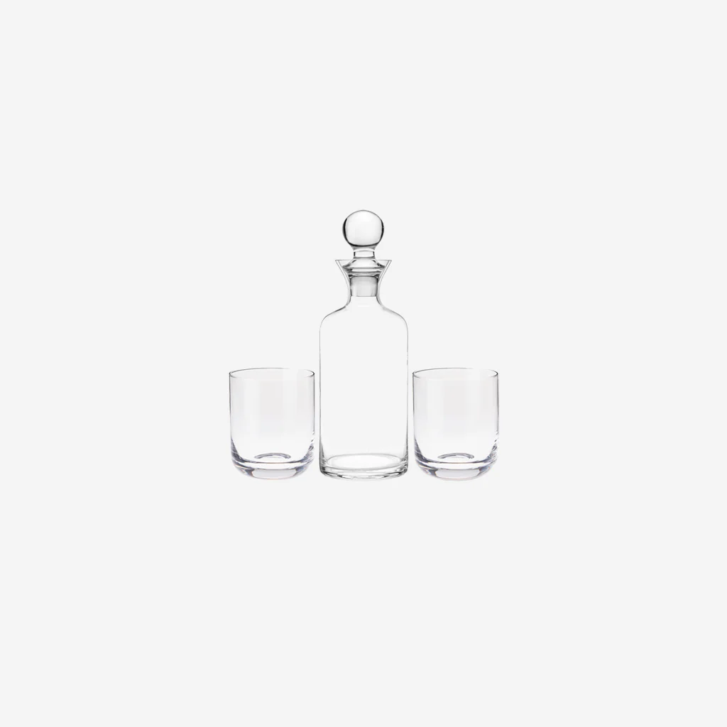 Viski Modern Crystal Liquor Decanter & Tumblers