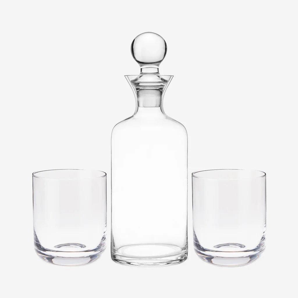 Viski Modern Crystal Liquor Decanter & Tumblers - Image 4