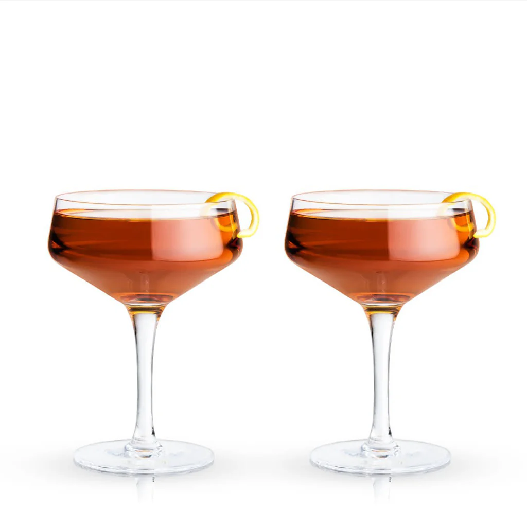 Viski Raye Angled Crystal Coupe Glasses - Image 4
