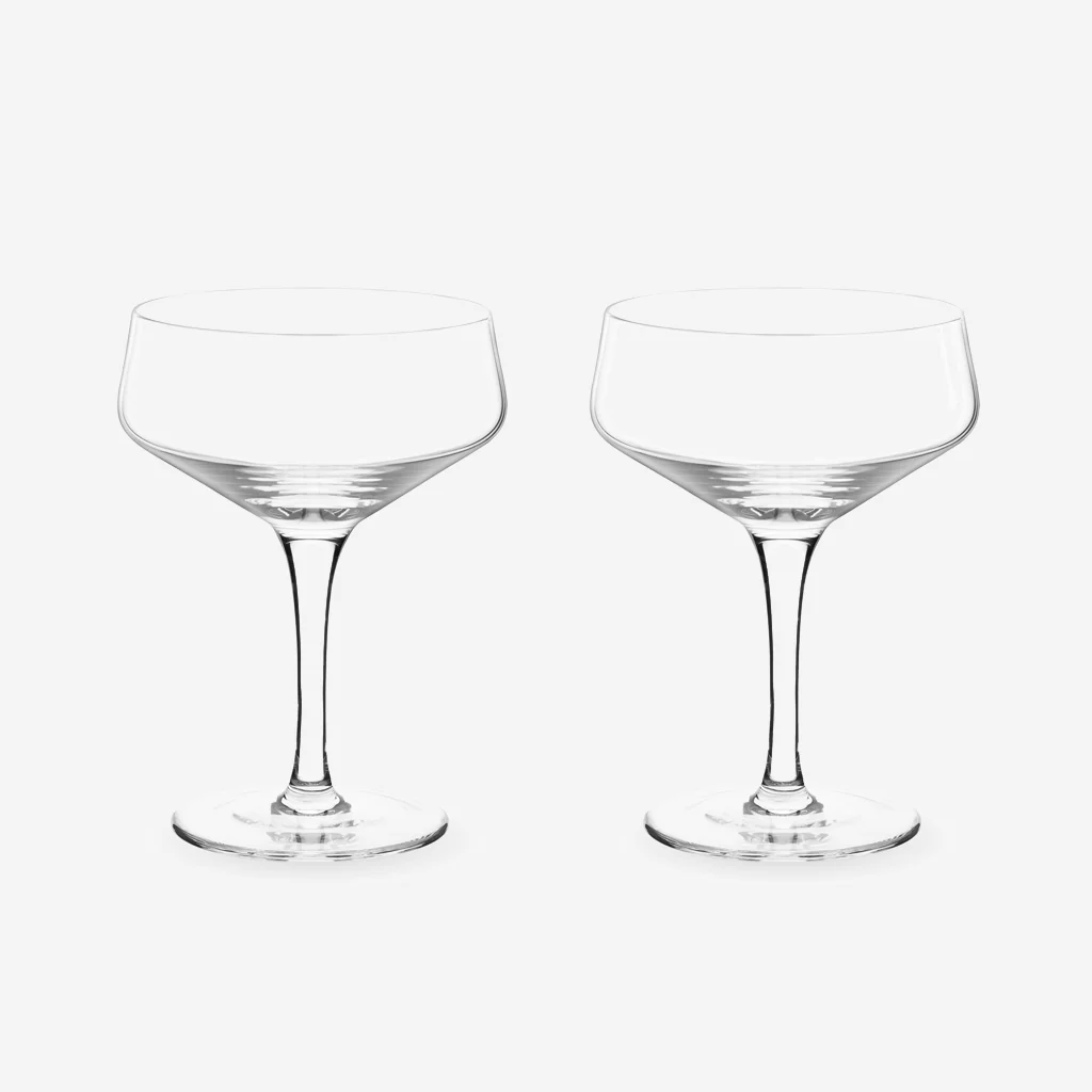 Viski Raye Angled Crystal Coupe Glasses - Image 5