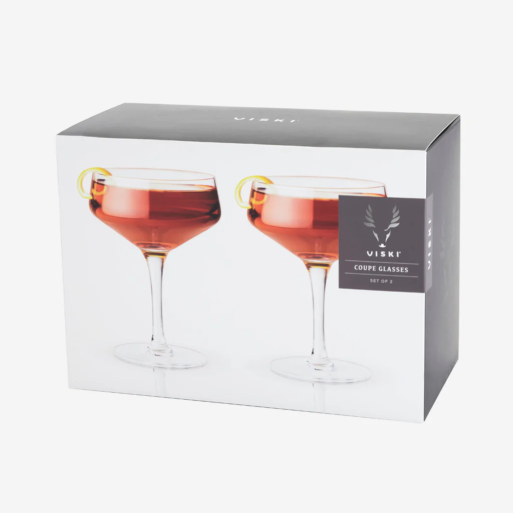 Viski Raye Angled Crystal Coupe Glasses - Image 6